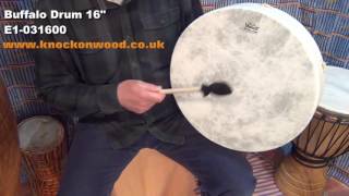 Video thumbnail for buffalo drum 16 inch E1 031600 by Knock on Wood Ltd