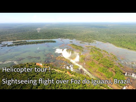 /Passeio de helicóptero/Voo turístico sobre Foz do Iguaçu, Brasil.
