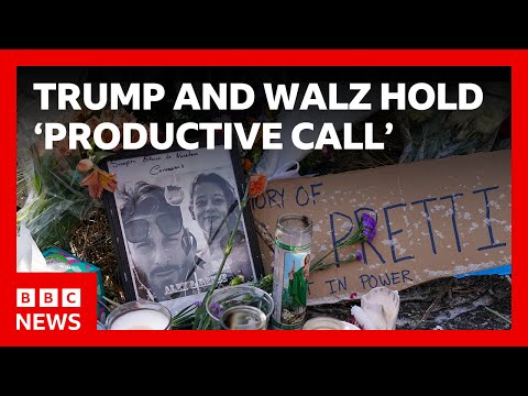 President Trump has 'productive call' with Minnesota governor after shooting | BBC News