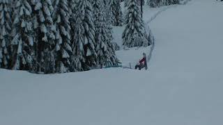 preview picture of video 'Nose grab flip to face 180 out on the fun box at Snoqualmie Pass'