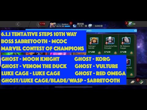 6.1.1 Tentative Steps 100% 10th Way to Boss Sabretooth - MCOC Marvel Contest of Champions