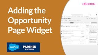 Adding the Opportunity Page Widget