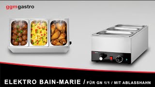 Bain-marie électrique – 1,2 kW – GN 1/1 avec hauteur de 200 mm – avec robinet de vidange