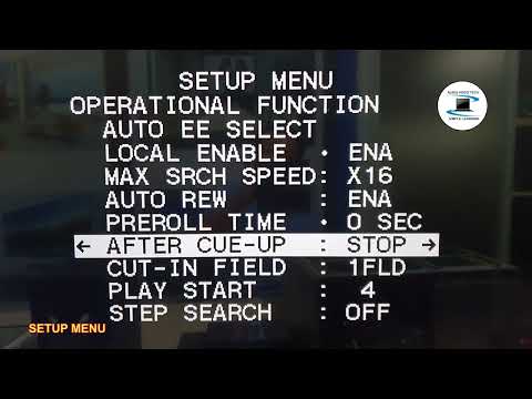 Video Cassette Recorder UVW-1800P : Setup Menu.