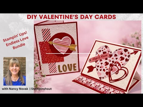 Selbstgemachte Valentinskarte mit Staffelei + Stampin’ Up! Endless Love Produktpaket
