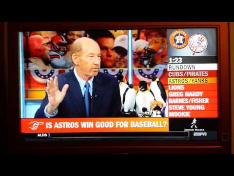 Tony Kornheiser on bat - flipping at Yankee Stadiu