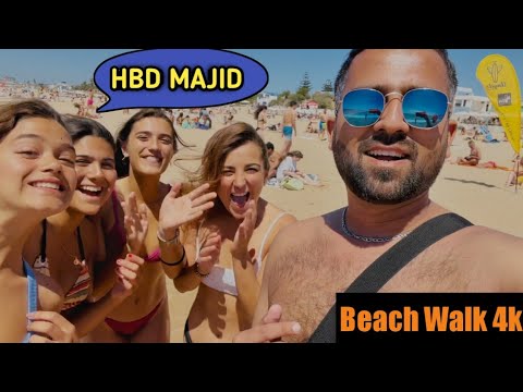 Portugal Carcavelos Beach || Beach Walk In June 2022 || 4k Video.