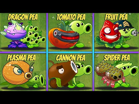 6 PAIR LONG RELOAD & GREEN PEA Plants - Who Will Win? - PvZ 2 Team Plants Battlez