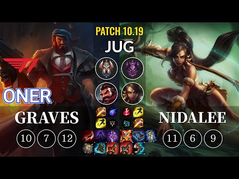 T1 Oner Graves vs Nidalee Jungle - KR Patch 10.19