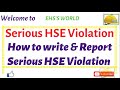 Serious Safety Violation How To Report Safety Violation HSE Violation Safety Violation Letter