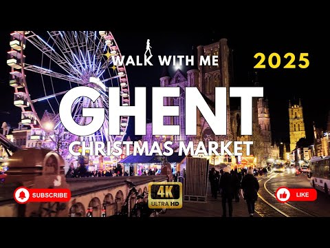 Ghent Christmas Market 2025 BELGIUM- 4K tour  Gent Kerstmarkt
