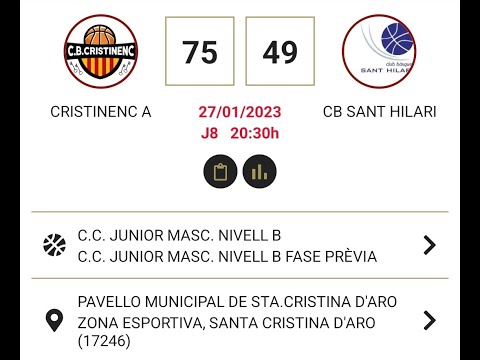 CB CRISTINENC vs CB SANT HILARI