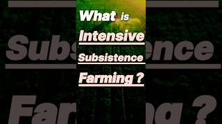 Intensive subsistence farming | features of intensive subsistence farming | agriculture | geography