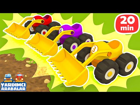 🚧🏗️ Yardımcı Arabalar - Ekskavatör, Rüzgar Jeneratörü - Çocuklar İçin ÖZEL BÖLÜM!