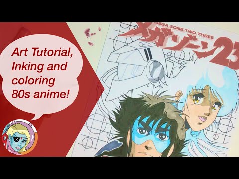 Art Tutorial, Inking and Coloring 80s Anime - YouTube