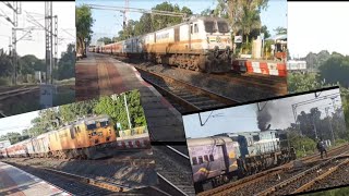 6 In 1 Non Stop Beautiful Trains Crossing | Indian High Speed Express Trains Of Indian Railways ||
