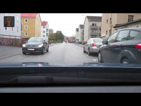 Driving in the streets of Mölndal, Gothenburg Sweden