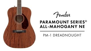 Video thumbnail for Introducing the Fender Paramount Series® All-Mahogany PM-1 Dreadnought NE | Fender by Fender