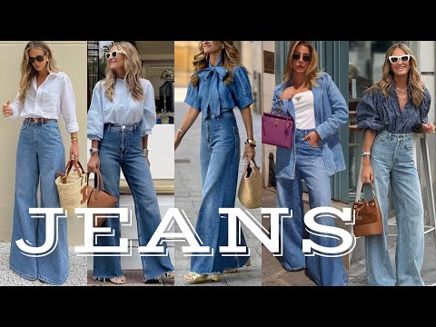 OUTFITS CON JEANS / LOOKS FÁCILES PARA COMBINAR PANTALONES DE MEZCLILLA EN TENDENCIA MODA 2025