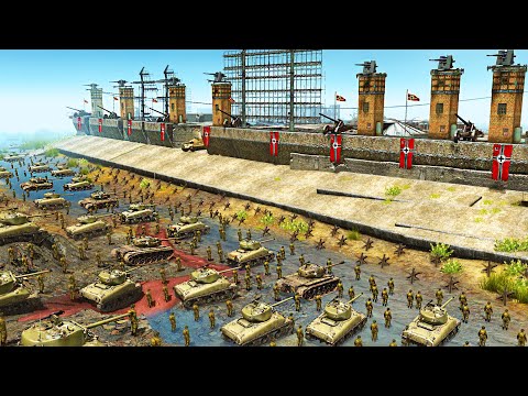 I built a Deadly WW2 GERMAN FORTRESS to Hold 4,500 US ARMY CHARGE! - Gates of Hell