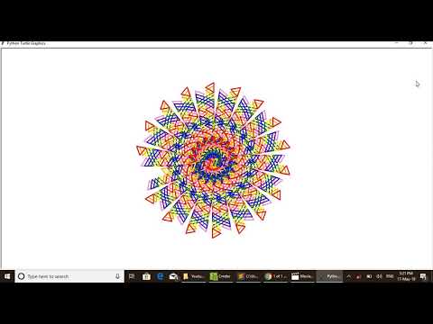 Python Turtle Graphics Rainbow Triangle Flower