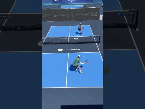 14 Year Old goes head to head with the number 1 pickleball player in the world 😳