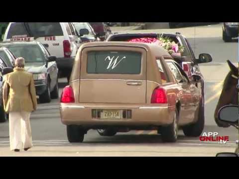 Whitney Houston's Casket Leaves Funeral (2/18/12)