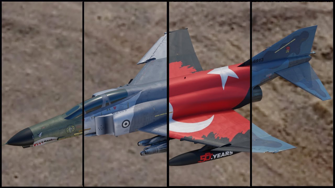 F4 Phantom2 - 4 different Changeble textures- Fully Rigged - Changable Decal-Text 3D Model