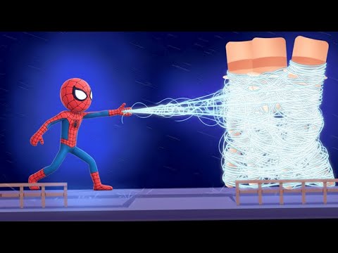 Playing as SPIDERMAN in Stick it To the Stickman!