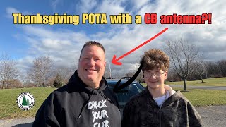 Our 5th Thanksgiving POTA: Trying out the Radioddity CBL-561 antenna for 10m on the M916 mag mount