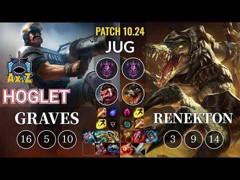 AXIZ Hoglet Graves vs Renekton Jungle - KR Patch 10.24