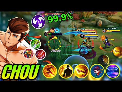 99.9% CHOU USERS DON'T KNOW FAST HAND CHOU FREESTYLE FLICKER COMBO | CHOU BEST BUILD 2023  - MLBB