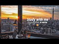 2 HOUR STUDY WITH ME Relaxing Jazz Fireplace Tokyo Skytree At SUNRISE With Countdown Alarm