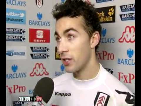 Stephen Kelly and Clint Dempsey after Fulham's 1-0 win over Livepool.