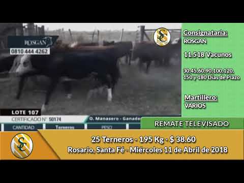 11-4-18 - Remate Televisado de ROSGAN - Rosario