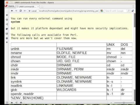 Beginner Perl Maven tutorial: 11.3 - UNIX and DOS commands