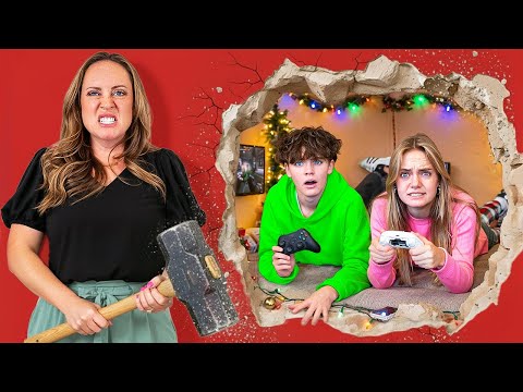 She Built a SECRET ROOM! Mom’s Mad! 