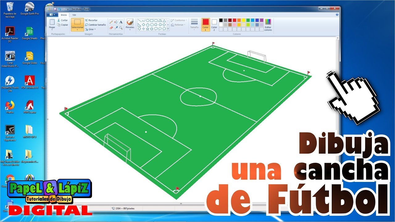 Cómo dibujar una cancha de fútbol en MS Paint