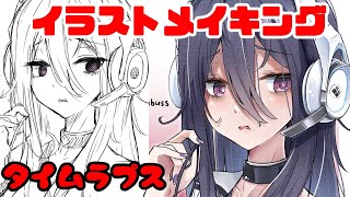 【NIKKE】エクシア、イラストメイキング【タイムラプス】