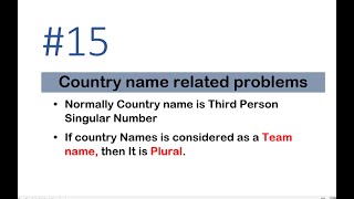 Country name related problems. Is that Singular OR Plural?