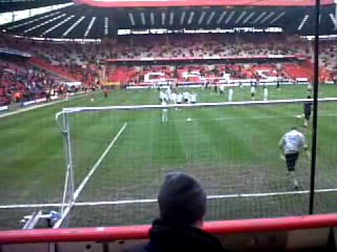 Blackpool FC players taking shots at Mark Halstead