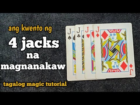 ang kweto ng apat na jacks na magnanakaw cardtrick(tagalog magic tutorial)magic guro tv/magictricks