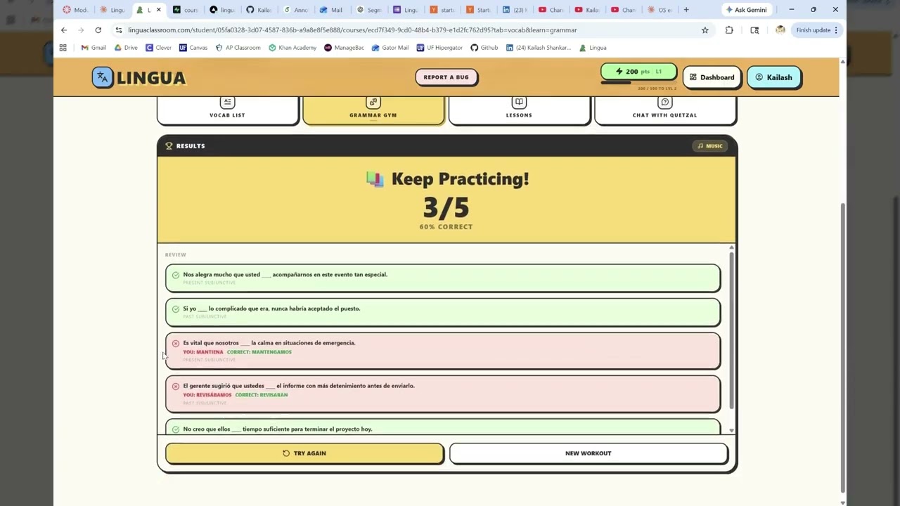 Lingua Student Walkthrough