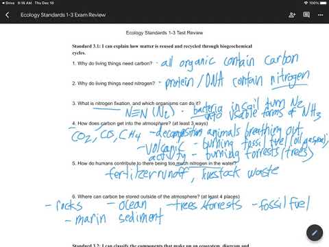 Ecology 1-3 Review Key