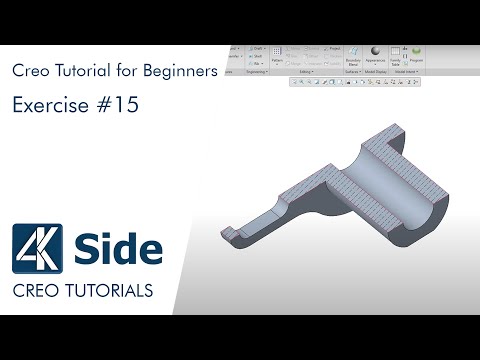 Basic 3D Modeling Exercise for Beginners in Creo - Exercise #15 | Creo Tutorial