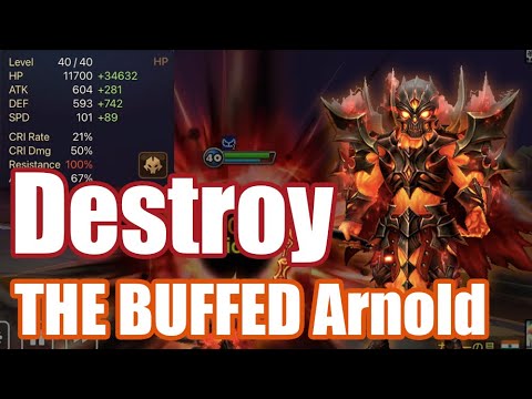 THE BUFFED Arnold, He acquired powers of heal and destroy😁😁😁【Summoner War RTA】