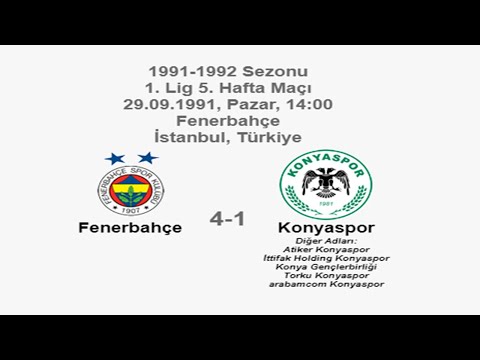 Fenerbahçe 4-1 Konyaspor [HD] 29.09.1991 - 1991-1992 Turkish 1st League Matchday 5 (Ver. 2)
