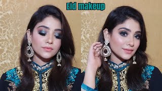 EID MAKEUP 2018 || TEAL GREEN & BLUE EYEMAKEUP || SHYSTYLES