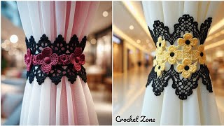 Latest New design Crochet curtains tiebacks design ideas. Trendy Crochet work model. #crochet #wool
