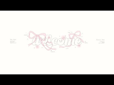 cute 'cream' aesthetic Intro & Outro templates w/ pink ribbons| FREE FOR USE